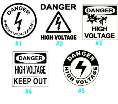 High Voltage Sticker Vinyl Decal House Business Factory Danger Warning Emblem
