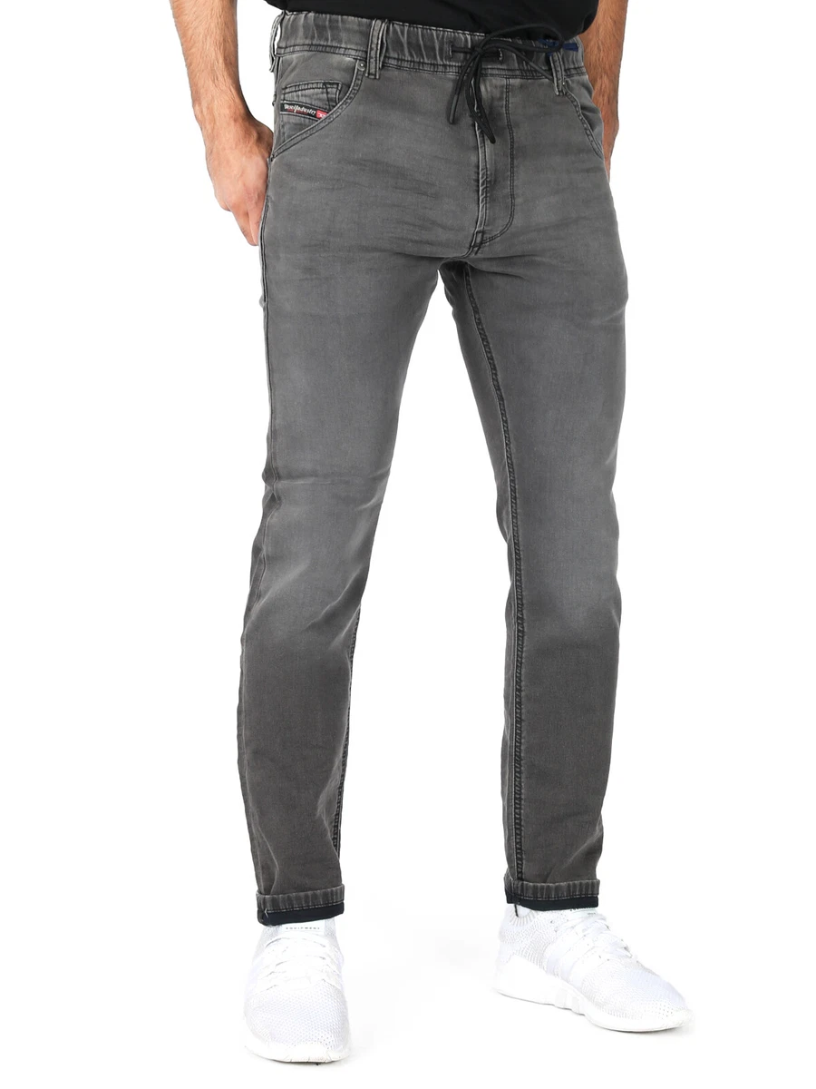 Diesel - Mens Tapered Fit Stretch Jogg Jeans Grey Gray - Krooley 069SY