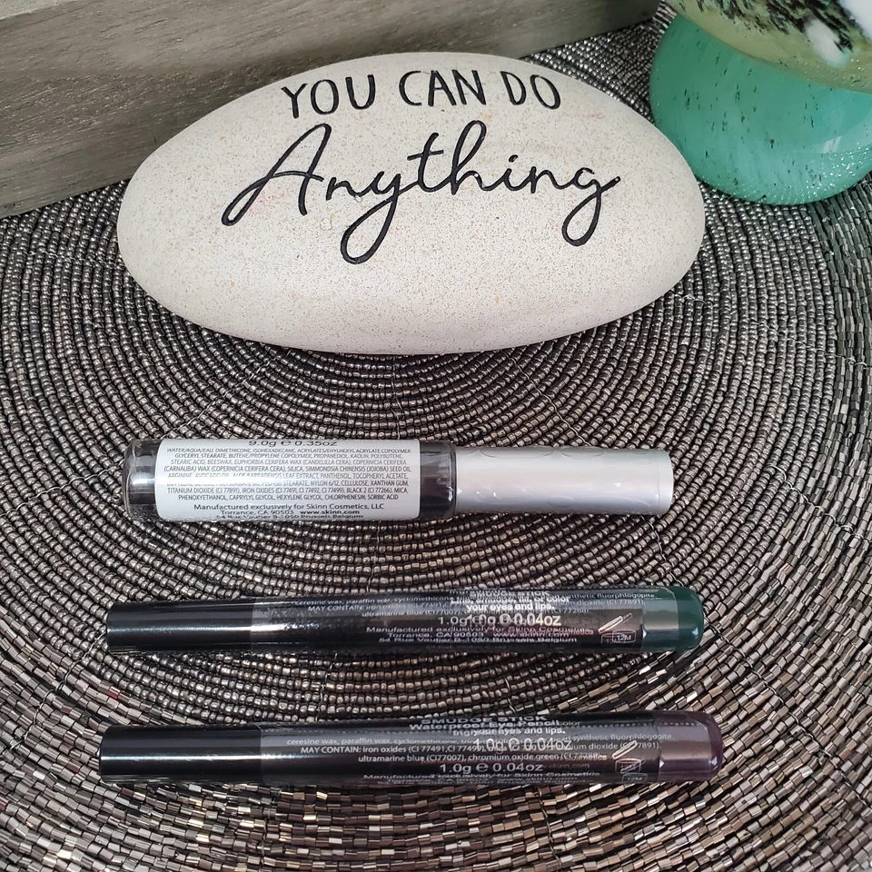 NEW & SEALED Skinn LOT Smudge Sticks In AMETHYST & TEAL + Top Secret Mascara⭐ - Image 4 of 4
