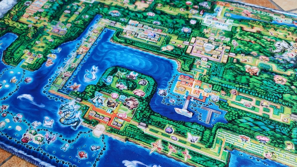 Playmat custom Kanto map Pokémon JCC - Imagen 2 de 3