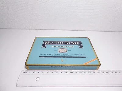 50er J. Zigarettendose Blechdose North State Cigarettes 16,5 x 11 x 1,6 cm 109 g - Bild 1 von 4