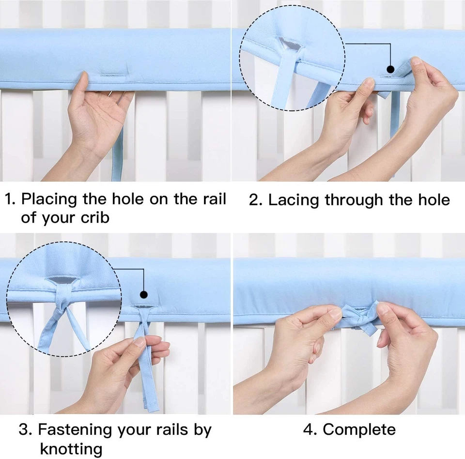 Cubierta protectora de riel de cuna anticolisión para dentición envoltura protectora para cuna estándar Foto 4 de 4