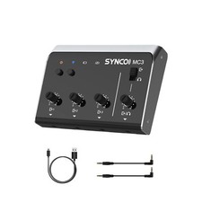 SYNCO MC3 Audio Mixer 4-Channel Stereo Line Mixer for Microphones Smartphones