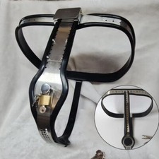 Edelstahl Damen Keuschheitsgürtel Sklave Einstellbar Hosen Stecker Chastity Belt
