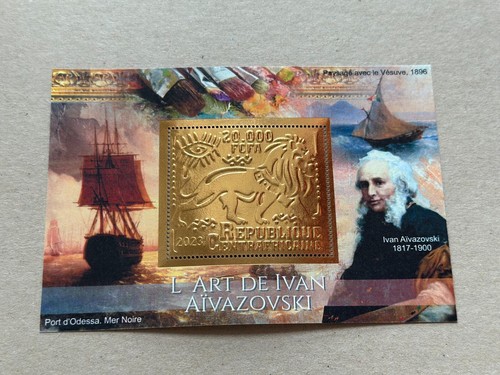 Stamps Ships Aivazovsky Foil Bronze 6 sheets perforated NEW 2023 year - Picture 2 of 6