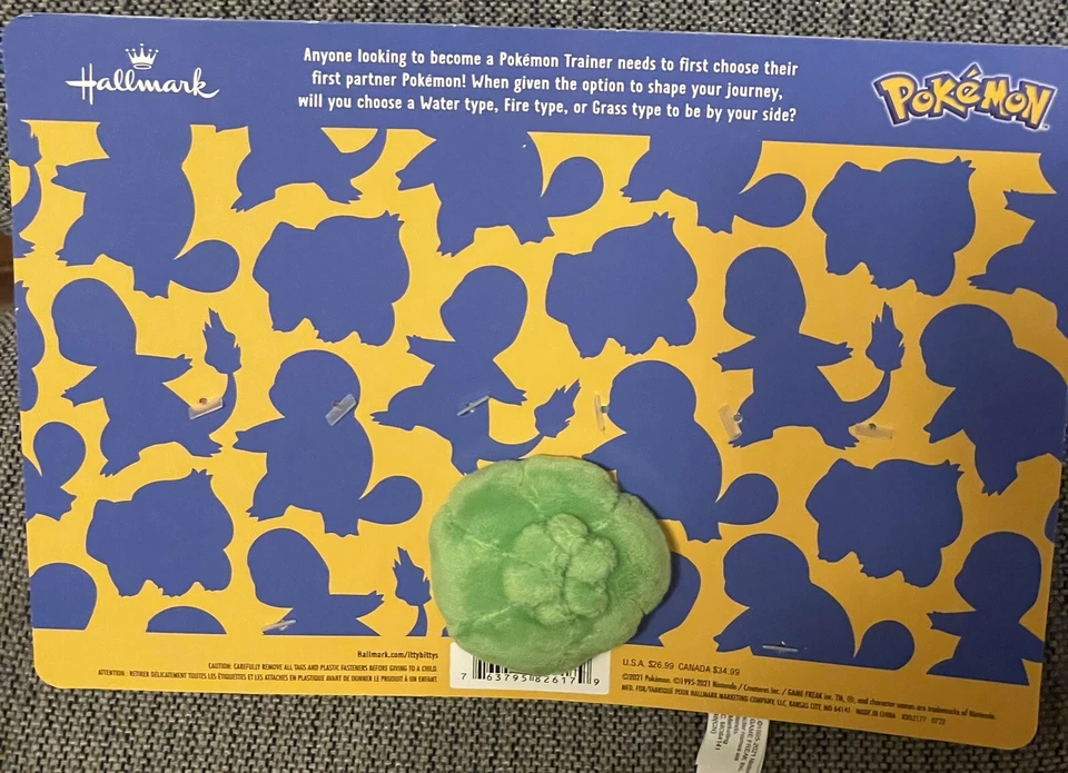 Hallmark Itty Bittys POKEMON Set of 3 Squirtle Bulbasaur Charmander Carded NEW - Image 2 of 2