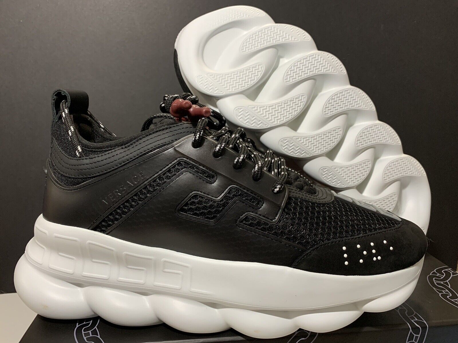 Brand New Versace Chain Reaction Black White Sneaker Ghana