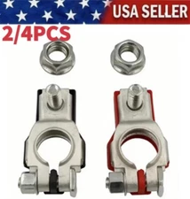 2×Car Battery Terminal Connector Top Post Positive Negative Heavy Duty Universal