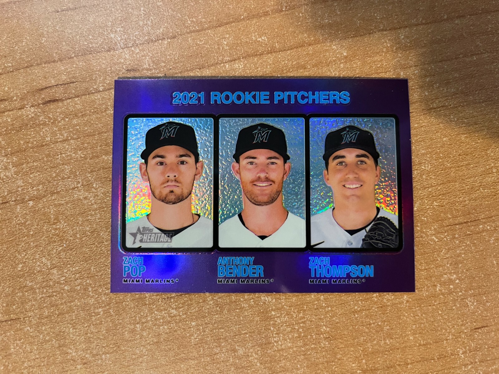  2022 Topps Heritage - Pop / Bender / Thompson - #73 Purple Chrome Refractor