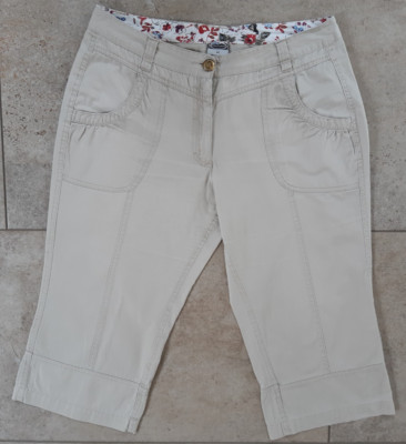 Damen 3/4 Hose Gr. 40 beige-CECILIA CLASSICS-sehr guter Zustand-100 % Baumwolle