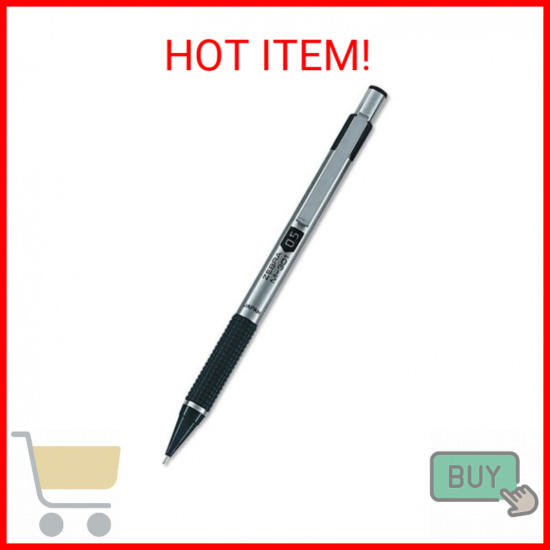 Zebra Pen M-301 Mechanical Pencil, Stainless Steel Barrel, F