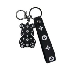 New 3D Black Designer Bear Silicone Keychain/Bag Charm/Car Ornament