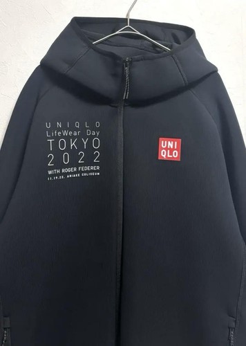 UNIQLO LifeWear Day TOKYO 2022 Limited Hoodie XL Size ROGER FEDERER Black - Picture 4 of 7