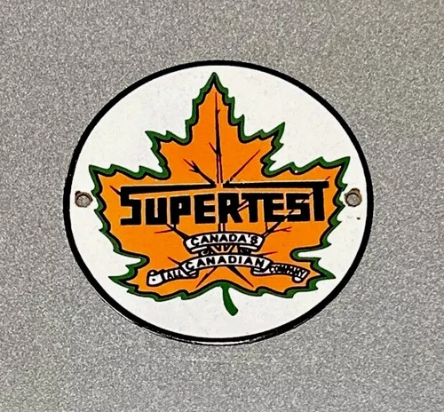 VINTAGE SUPER TEST SUPERTEST PORCELAIN SIGN CAR GAS OIL TRUCK MOTORCYCLE