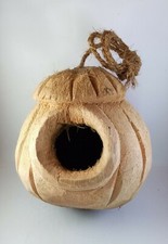 Handmade Coconut Husk Bird Nest Eco Friendly Hand Carving Home Decoration