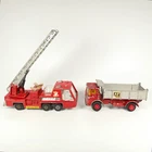 Lot Vintage Lesney Matchbox 1969 Leyland Tipper K-4, 1972 Fire Tender K-9 Super