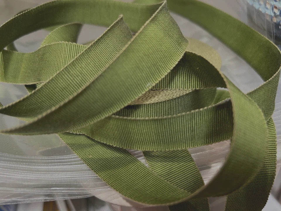 vintage petersham cotton rayon 3/4" oregano 1yd made in USA - Image 4 of 4