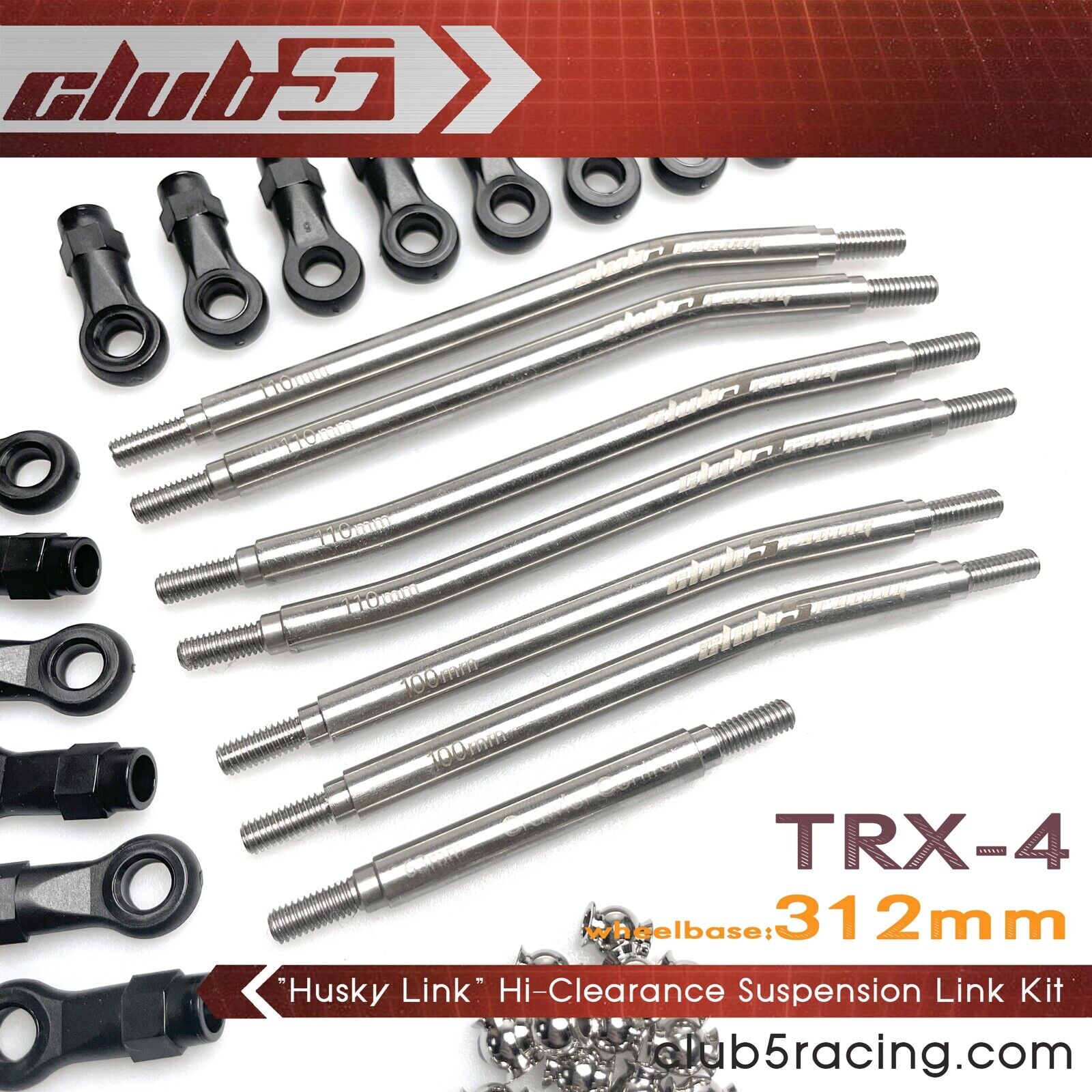 "Husky Link" Hi-Clearance Suspension Link Kit for TRX-4 Bronco / Blazer / Sport