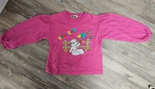 VIntage LAMB CHOP long sleeve shirt pink kid size 5 girl 1993 Shari Lewis - GOOD