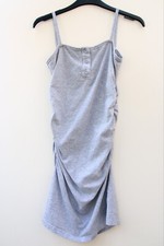 Summer dress grey with button down detailing ruched Cute Flattering Bodycon
