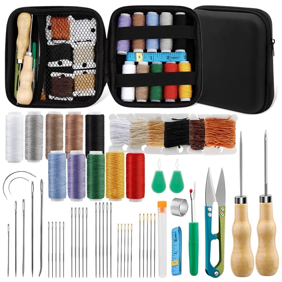 57 Stück Leder Nähset Werkzeug Polsternadel Nähen Handwerk Nähnadeln DIY Set - Bild 3 von 4