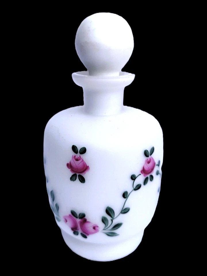 Flacon Zerstäuber Tablett Schminktisch Set Milchglas Rosen Art Deco De Vilbiss - Bild 4 von 4