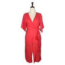 Urban Outfitters Pink Red Midi Wrap Dress      Size: L