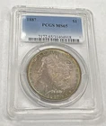 1887 Morgan Silver Dollar PCGS MS65 Rainbow Toning