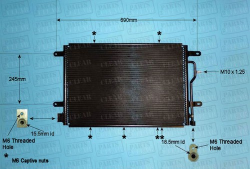 AUDI A4 Avant 8ED B7 2.5 TDI EST 163 0406 Condenser Air Conditioning Air Con AUDI A4 Avant 8ED B7 2.5 TDI EST 163 0406 Condenser Air Conditioning Air Con