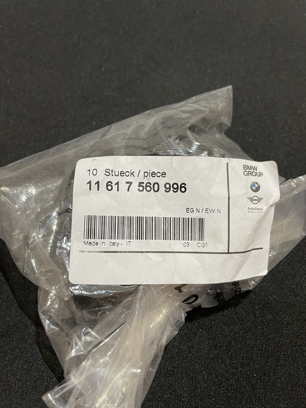 Lot of 10 Genuine BMW Rolls-Royce Intake Connector Seals 11-61-7-560-996