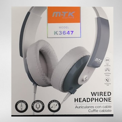 Cuffie MTK K3647 Bianche Wired HeadPhone Microfono e Lunghezza Cavo 1,2M |  eBay