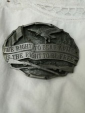 Siskiyou Right. To Bear Arms Belt Buckle. USA. 1987