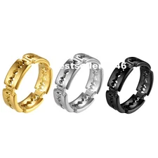 Mens Punk Stainless Steel Gothic Double Edge Blades Ring Biker Band Size 7-12