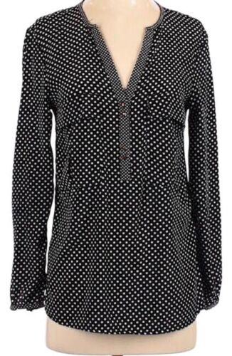 Zara Black White Polka Dot Blouse XS