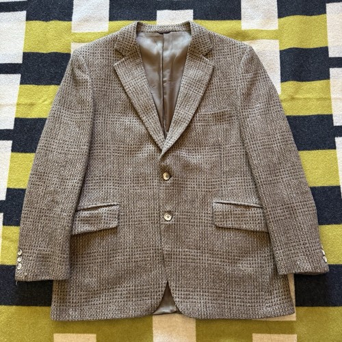 Givenchy, Blazer vintage Givenchy tweed uomo cappotto sportivo marrone 44 anni 70 lana old money