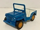 Vintage Tonka Jeep Pressed Steel Blue Jeep Toy Repainted