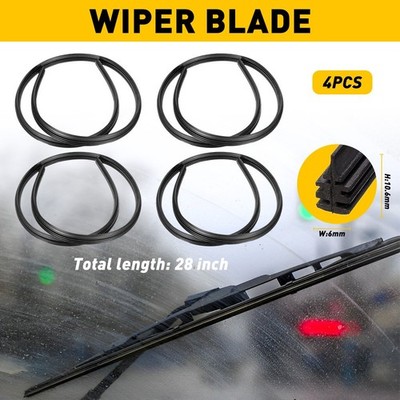 2 pair Car Truck Silicone Blade Refills 28' Universal Frameless Windshield Wiper