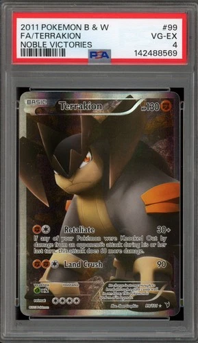 Pokemon Terrakion Noble Victories Full Art #99 PSA 4