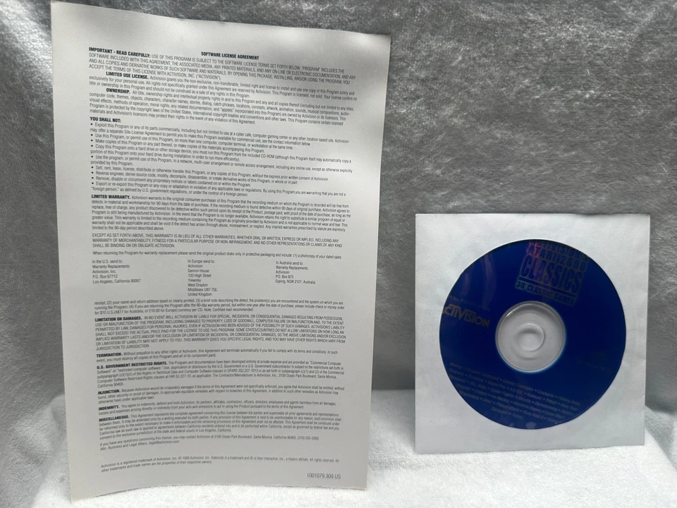 Activision's Atari 2600 Classics PC Computer Game Disc And Manual Only - Image 2 of 2