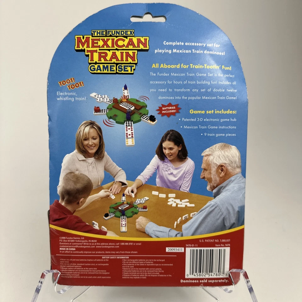 Mexican Train Game Set Dominos 2008 Fundex Electronic Game Hub 9 Token Markers - Image 2 of 2