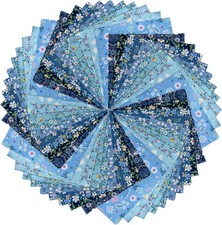 50pcs 5 x 5 inches Multicolor Cotton Fabric Bundle Squares for Quilting Sewing,