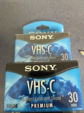 NEW 2 Sony VHS-C Premium Grade Video Cassette Tapes SP 30 Minutes