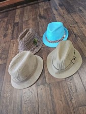 Vtg Traveler By Country Gentleman Hats Lot Of 3 With Fedora Sizes 7 1/8 7 3/8