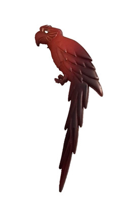 VTG 1950's Buch + Deichmann, Italy Celluloid Parrot Brooch Pin 5.25'' Tall