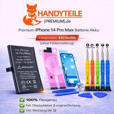 Für iPhone 14 Pro Max Batterie Akku Premium Diagnostic 4323 mAh inkl. Klebeset