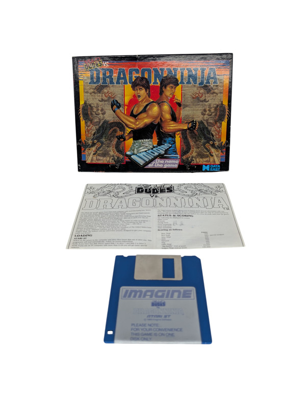 Dudes vs DragonNinja Dragon Ninja Atari ST Boxed Manual Tested
