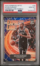 2022 PANINI DONRUSS OPTIC EXPRESS LANE PURPLE #25 KEVIN DURANT PSA 10