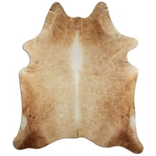 Premium Kuhfell Teppich XXL Rinderfell L180 x B215 cm beige hellbraun K337