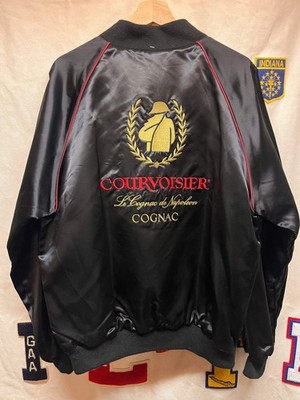 Vintage Courvoisier Le Cognac De Napoleon Alcohol Satin Reversible Black Red Zip