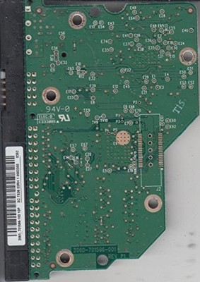 WD5000AVJB-63J1A0, 2061-701596-100 10P, WD IDE 3.5 Printed Circuit Board (PCB)